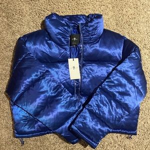 NEW “For All 7 mankind” woman’s puff cropped Jacket- Size XL